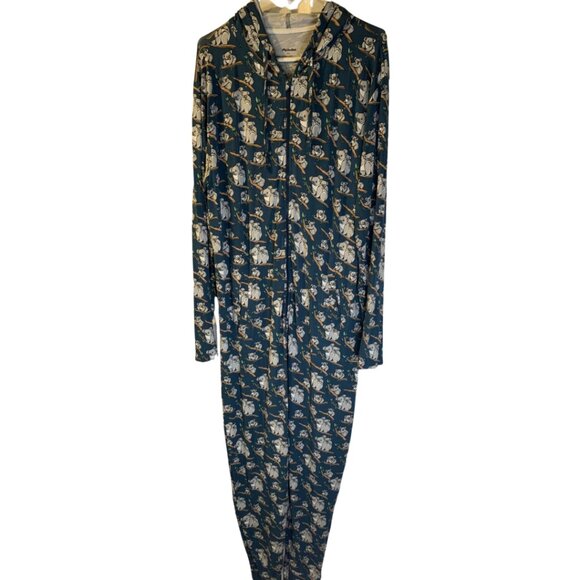 MeUndies Unisex Bodysuit Size M / L Blue Koala Print Full Zip Modal One Piece - Picture 1 of 8